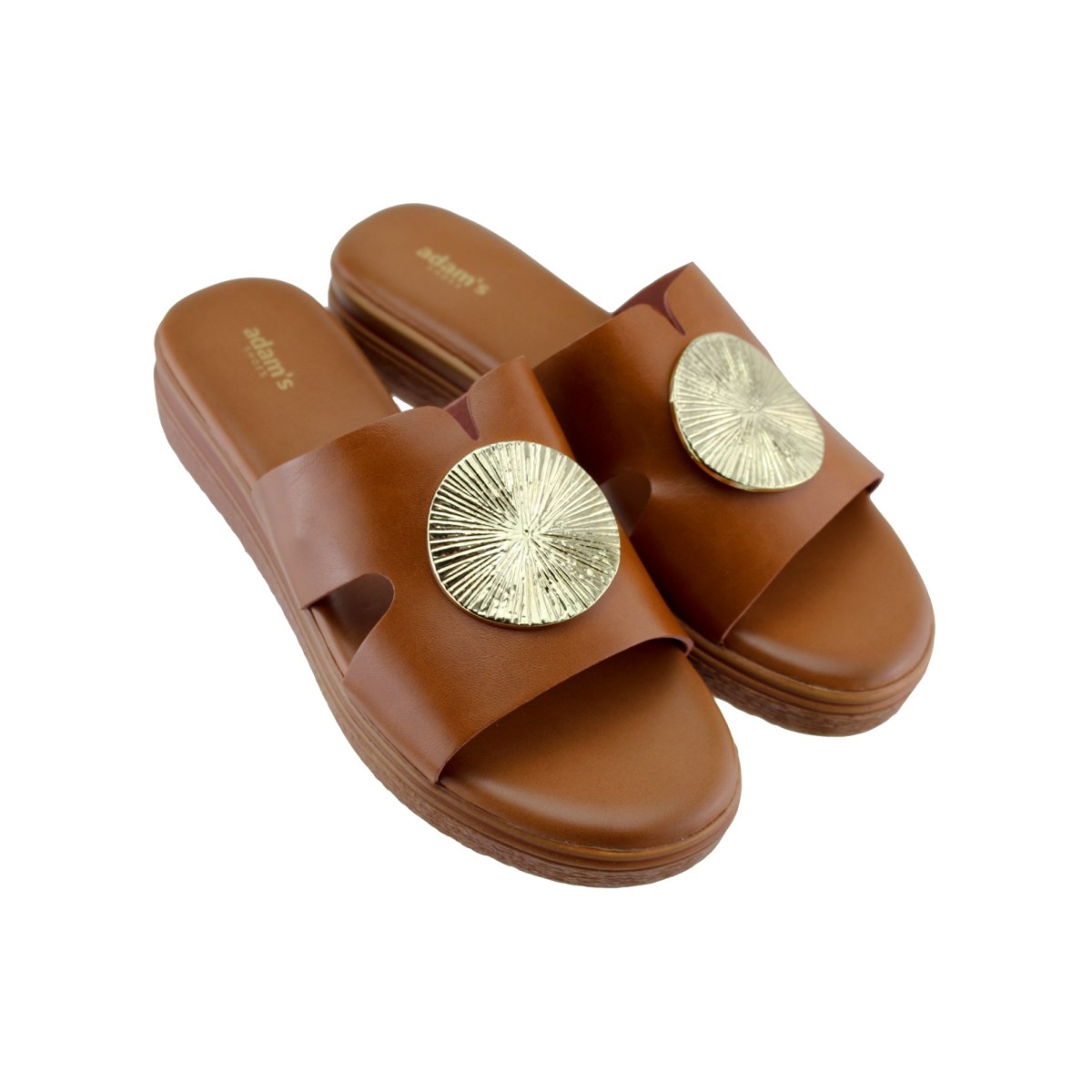 Adam's Shoes Γυναικεία Σανδάλια Flatform 829-26019 Ταμπά