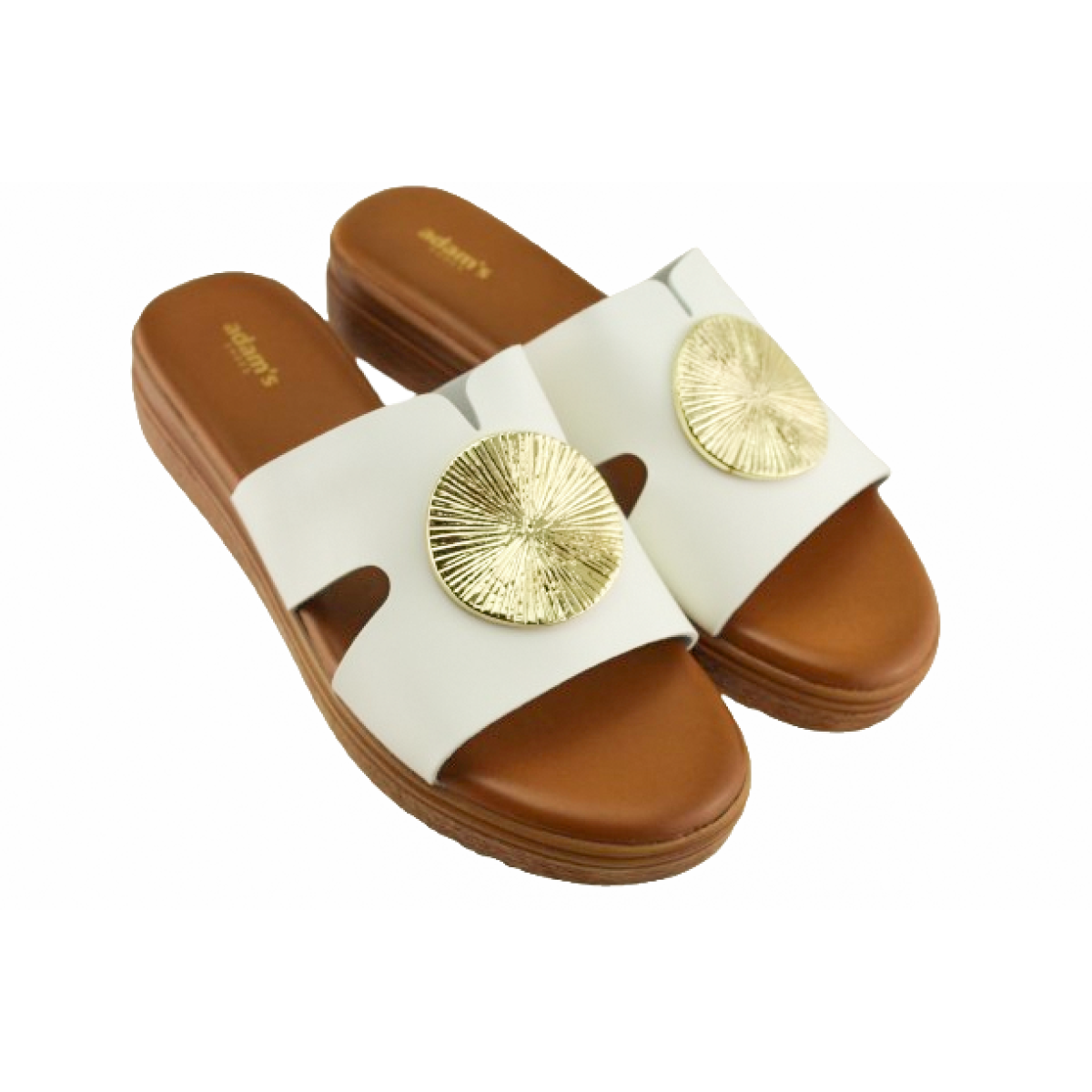Adam's Shoes Γυναικεία Σανδάλια Flatform 829-26019 Λευκό