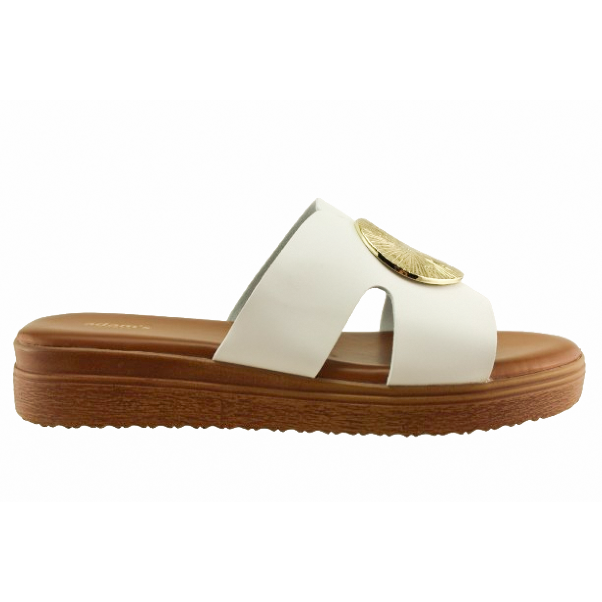 Adam's Shoes Γυναικεία Σανδάλια Flatform 829-26019 Λευκό