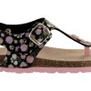 Adam's Shoes Παιδικά Πέδιλα 708-21019 Μαύρο Φλοράλ