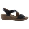 Adam's Flex Γυναικεία Πέδιλα Δέρμα 591-22059 Μαύρο Snake