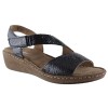 Adam's Flex Γυναικεία Πέδιλα Δέρμα 591-22059 Μαύρο Snake