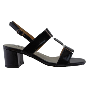 Adam's Shoes Γυναικεία Πέδιλα 907-24005 Μαύρο Λουστρίνι