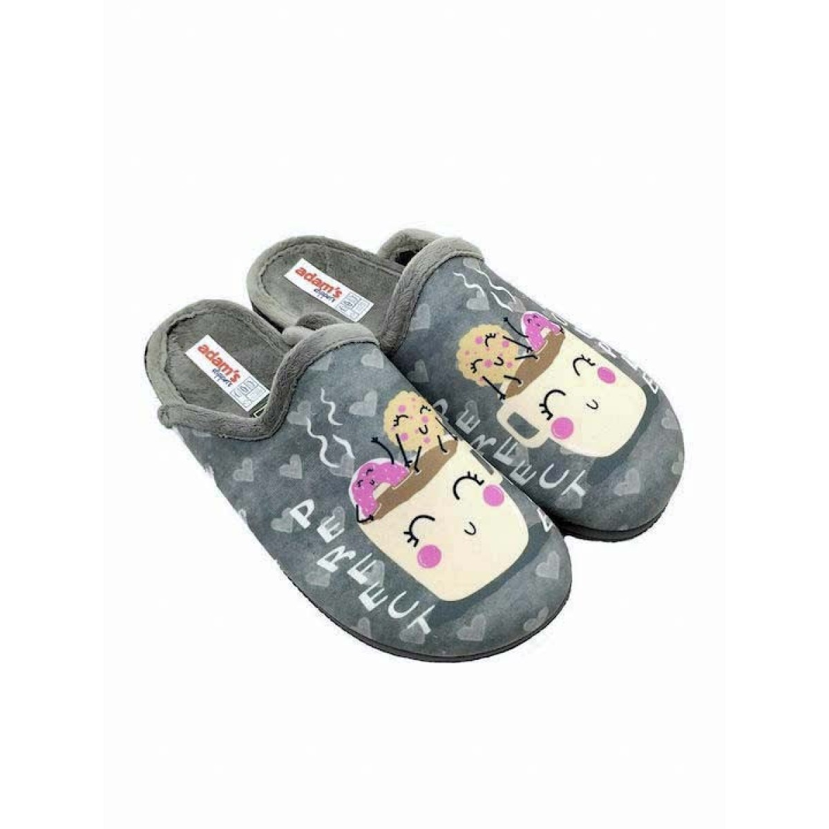 Adam's Shoes Γυναικείες Παντόφλες 624-21610 Γκρί