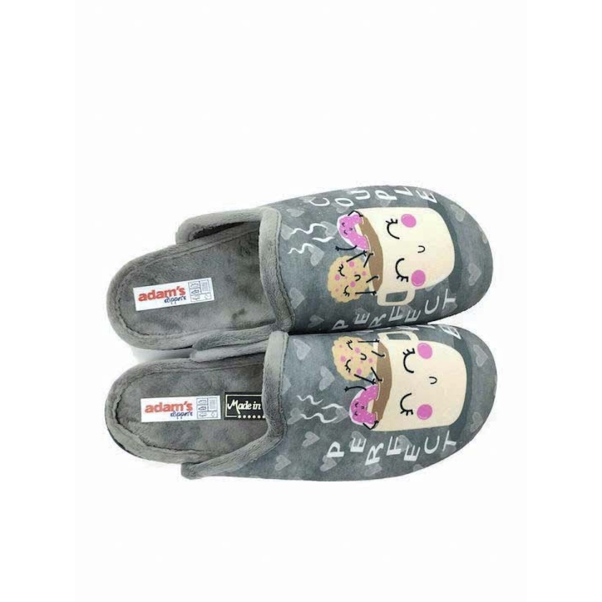 Adam's Shoes Γυναικείες Παντόφλες 624-21610 Γκρί