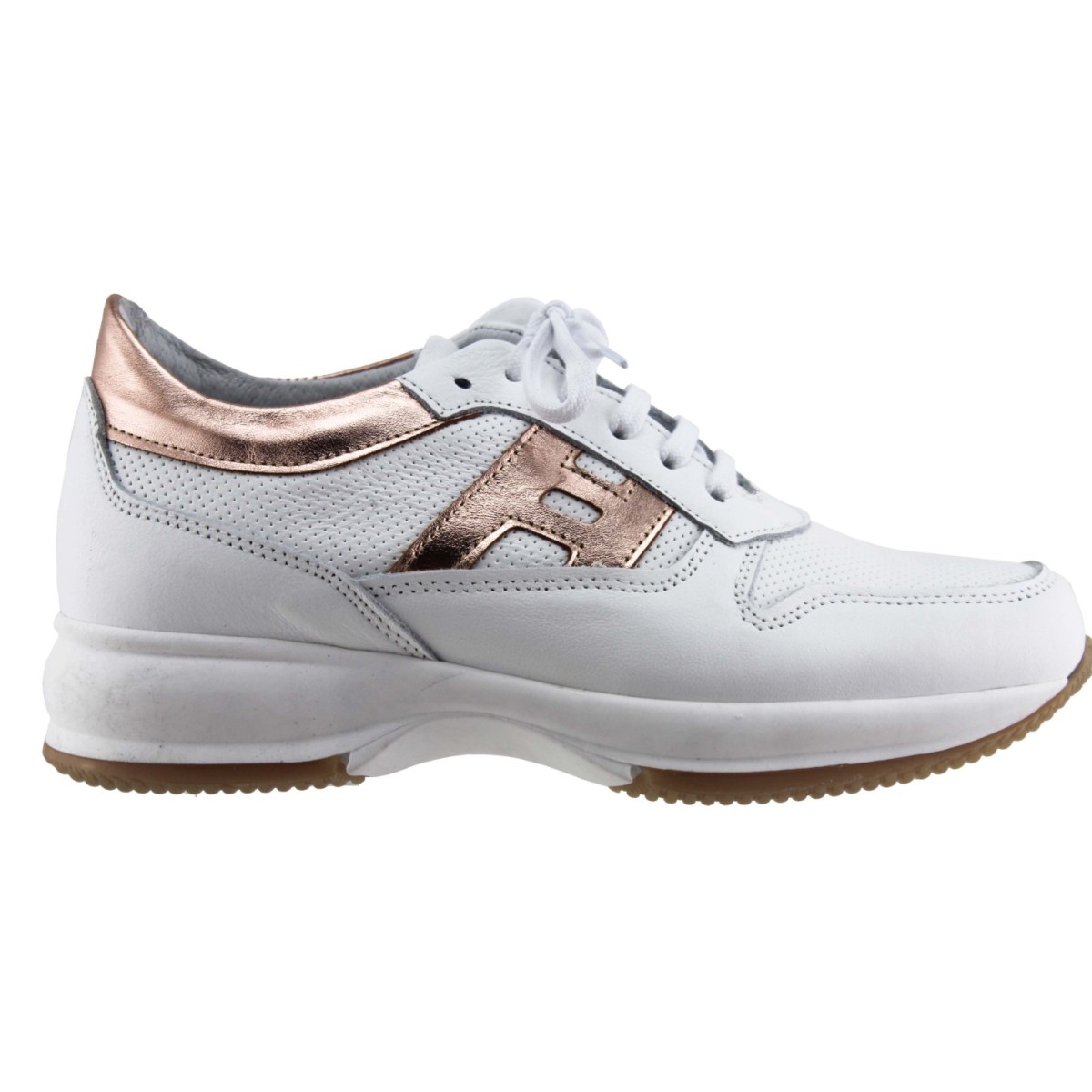 Femina by Antonio Γυναικεία Sneakers Δέρμα 902 Λευκό Χαλκός