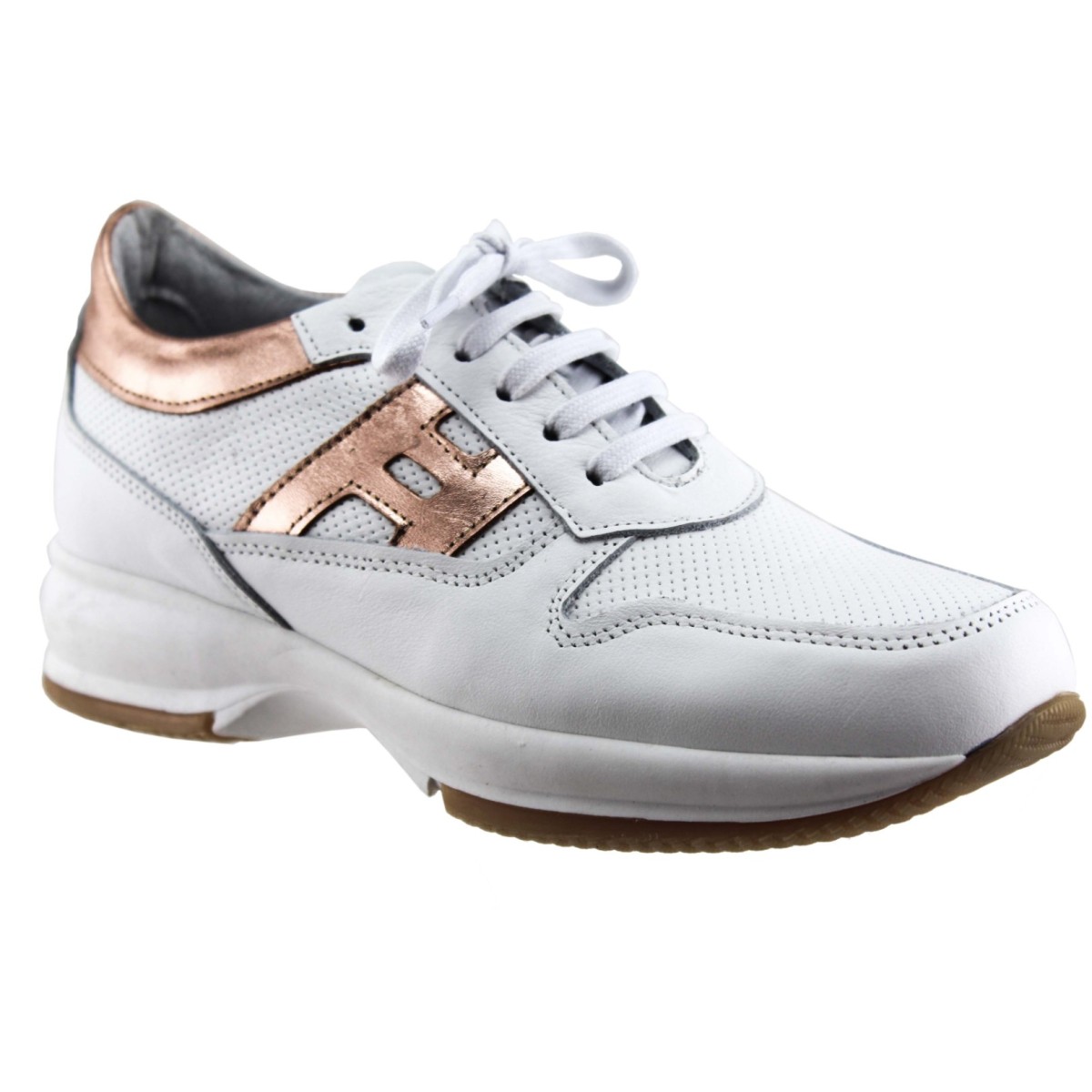 Femina by Antonio Γυναικεία Sneakers Δέρμα 902 Λευκό Χαλκός