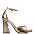 Envie Shoes Γυναικεία Πέδιλα E42-17159-59 Gold Snake