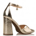 Envie Shoes Γυναικεία Πέδιλα E42-17159-59 Gold Snake