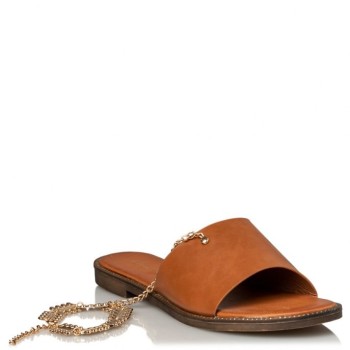 Envie Shoes Γυναικεία Πέδιλα Flat V96-15409-26 Κάμελ