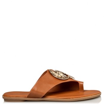 Envie Shoes Γυναικεία Σανδάλια Flat V96-15411-26 Κάμελ