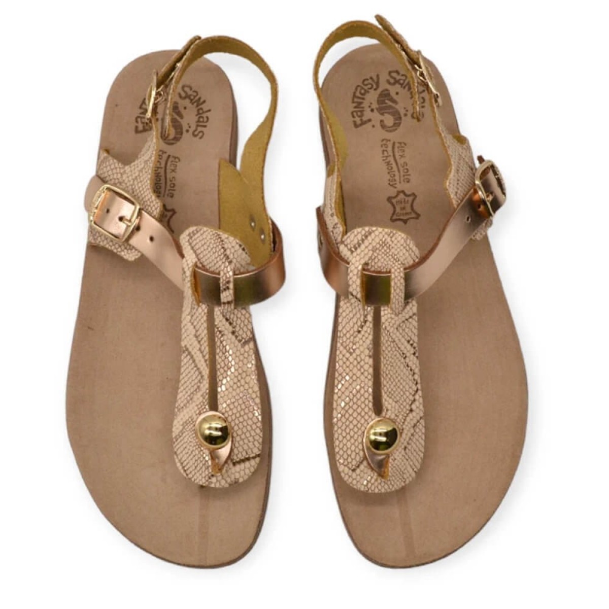 FANTASY SANDALS S9005 ROSEGOLD LIZARD FANTASY SANDALS S9005 ROSEGOLD LIZARD