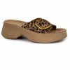 FANTASY SANDALS Γυναικεία Σανδάλια Πλατφόρμες Δέρμα S2105 Mocca Leopard