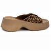 FANTASY SANDALS Γυναικεία Σανδάλια Πλατφόρμες Δέρμα S2105 Mocca Leopard