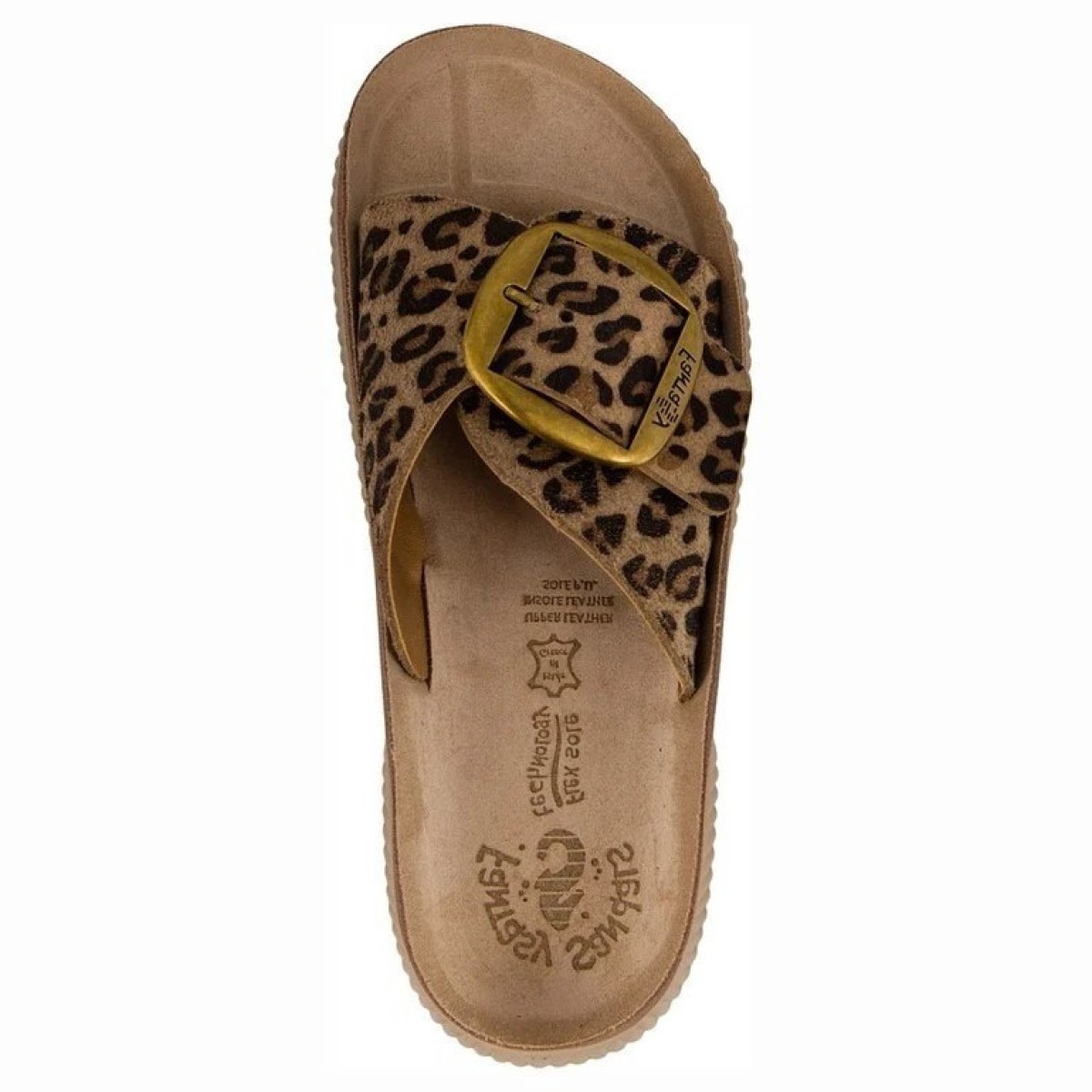 FANTASY SANDALS Γυναικεία Σανδάλια Πλατφόρμες Δέρμα S2105 Mocca Leopard