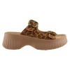 FANTASY SANDALS Γυναικεία Σανδάλια Πλατφόρμες Δέρμα S2100 Tabac Giraffe