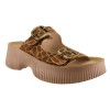 FANTASY SANDALS Γυναικεία Σανδάλια Πλατφόρμες Δέρμα S2100 Tabac Giraffe