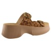FANTASY SANDALS Γυναικεία Σανδάλια Πλατφόρμες Δέρμα S2100 Tabac Giraffe
