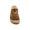 FANTASY SANDALS Γυναικεία Σανδάλια Πλατφόρμες Δέρμα S2100 Tabac Giraffe
