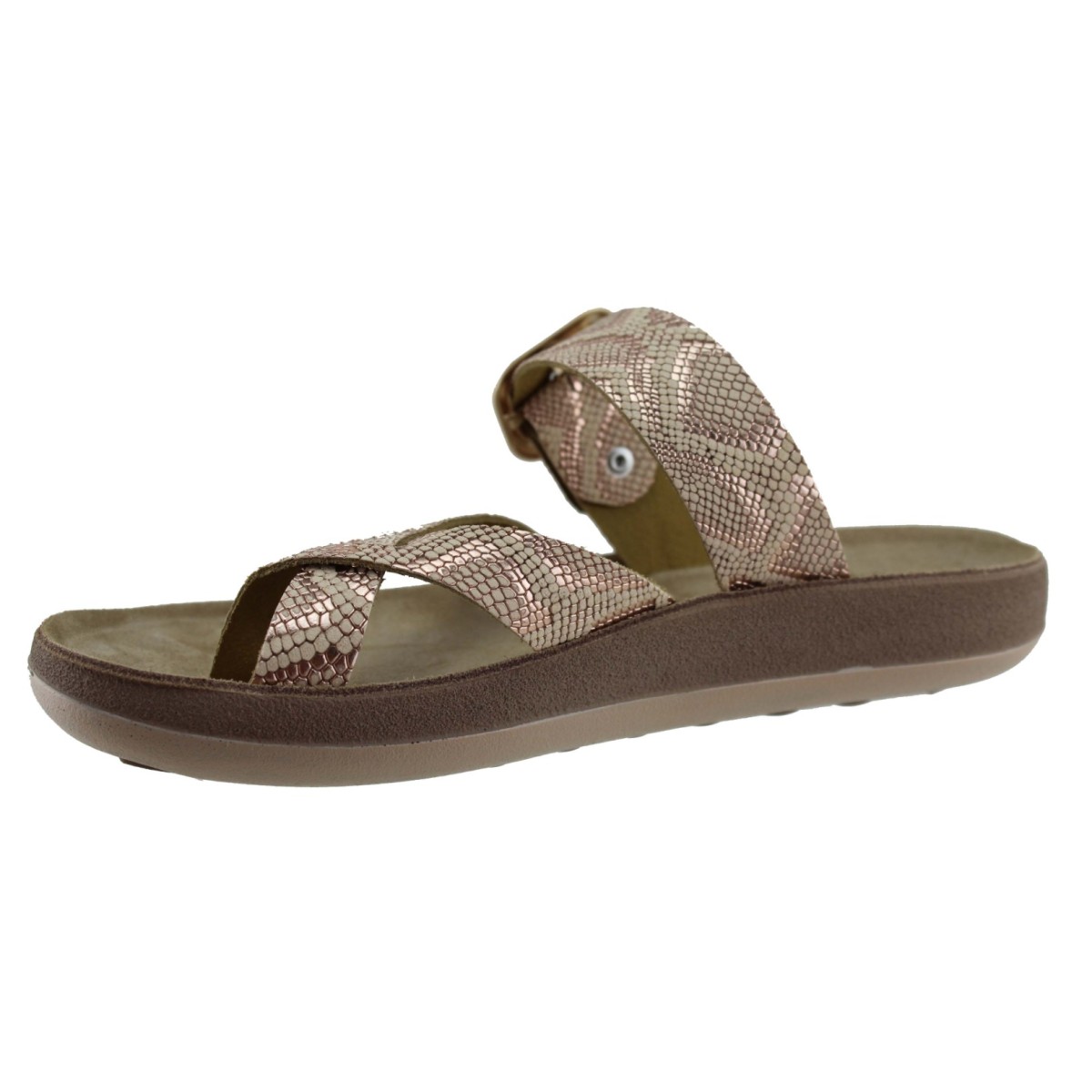 FANTASY SANDALS S904 ROSEGOLD LIZARD