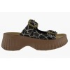 FANTASY SANDALS Γυναικεία Σανδάλια Πλατφόρμες Δέρμα S2100 Black Giraffe