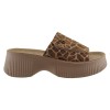 FANTASY SANDALS Γυναικεία Σανδάλια Πλατφόρμες Δέρμα S2101 Tabac Giraffe