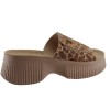 FANTASY SANDALS Γυναικεία Σανδάλια Πλατφόρμες Δέρμα S2101 Tabac Giraffe