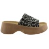 FANTASY SANDALS Γυναικεία Σανδάλια Πλατφόρμες Δέρμα S2101 Black Giraffe