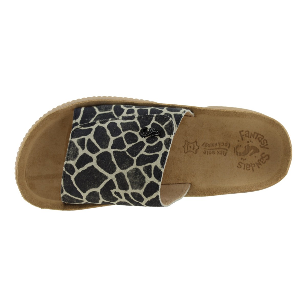 FANTASY SANDALS Γυναικεία Σανδάλια Πλατφόρμες Δέρμα S2101 Black Giraffe