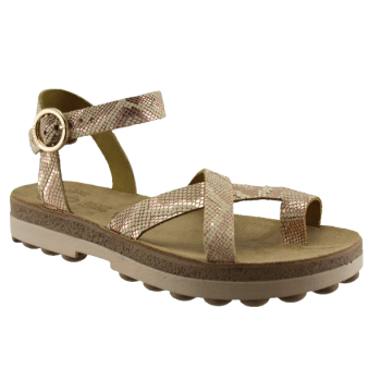 FANTASY SANDALS Γυναικεία πέδιλα S9045 ROSEGOLD LIZARD