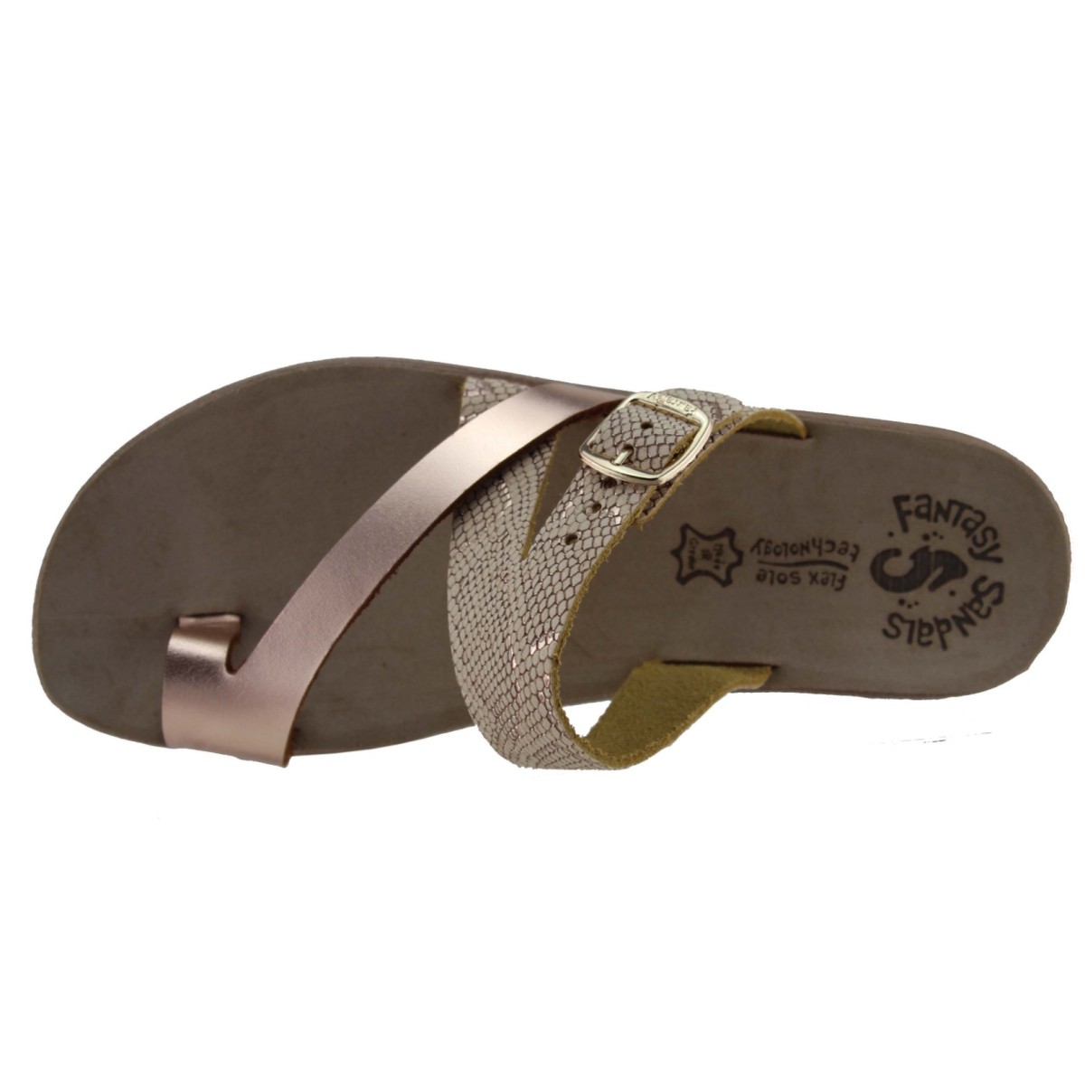 FANTASY SANDALS S9044 ROSEGOLD LIZARD