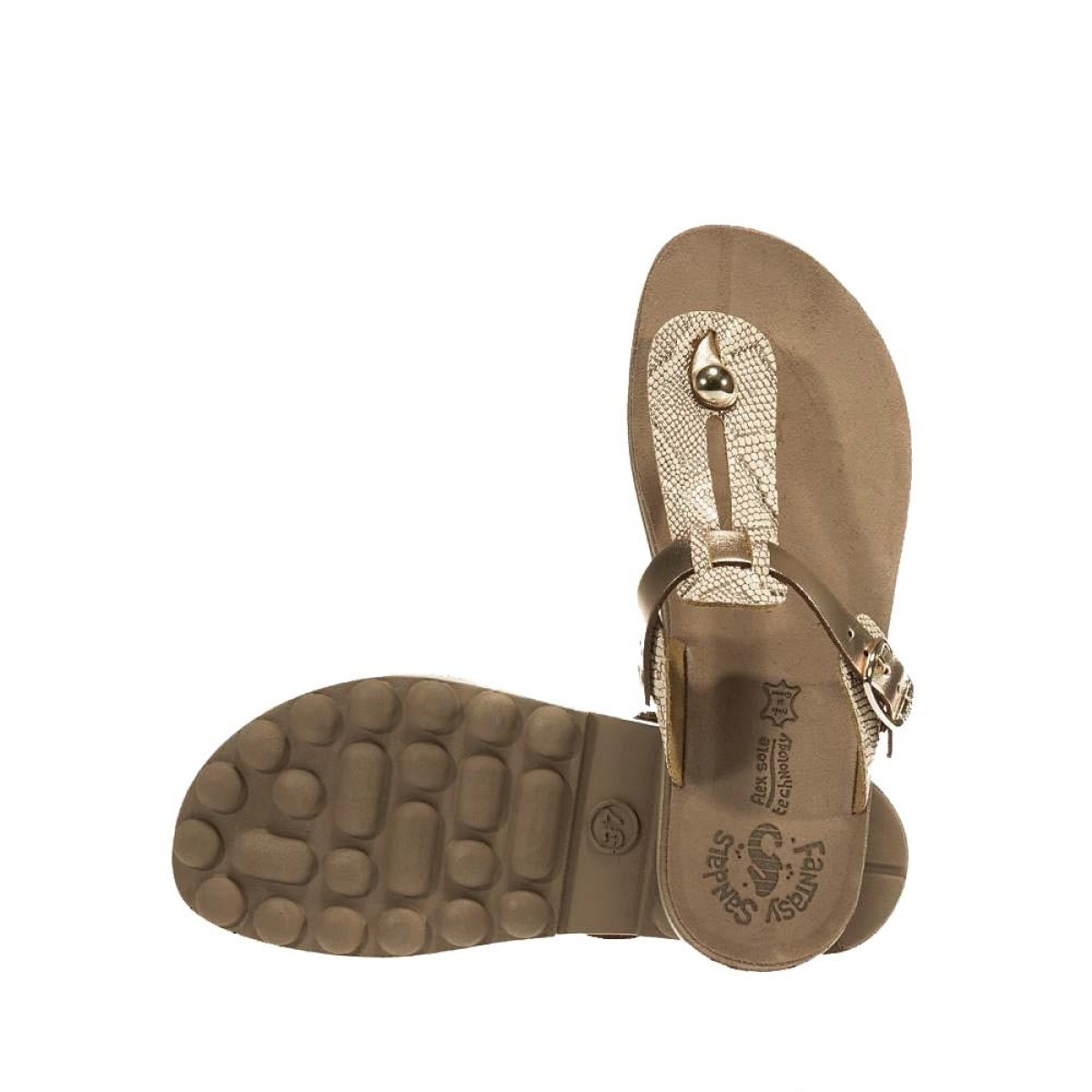 FANTASY SANDALS S9004 ROSEGOLD LIZARD
