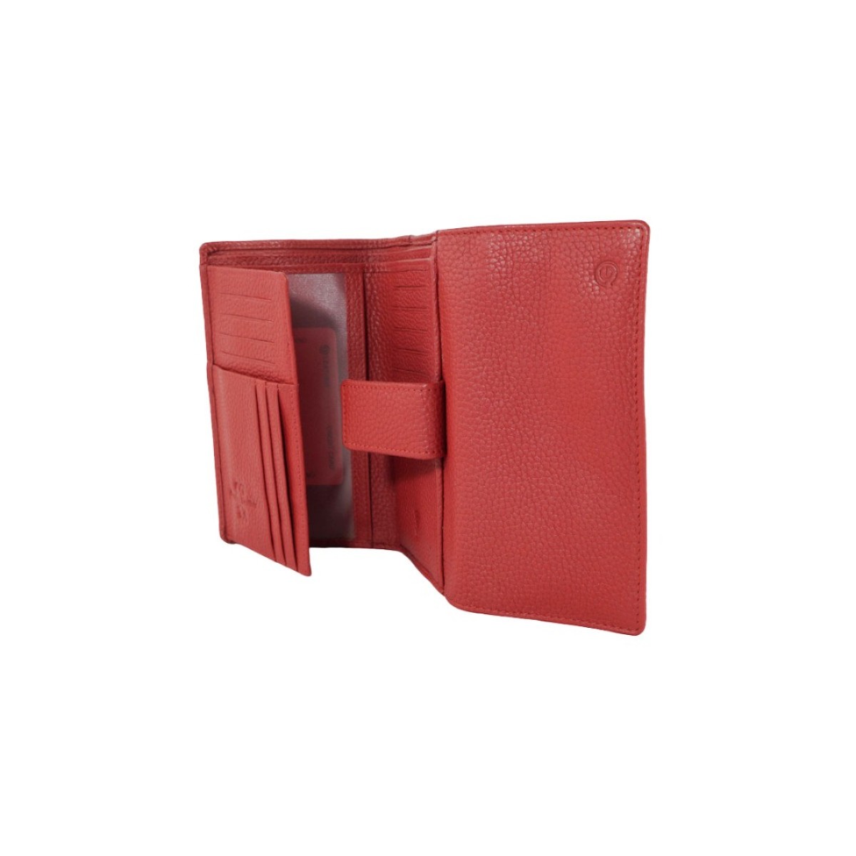 Ginis Leather Γυναικείο Πορτοφόλι Δέρμα FLO1 Κόκκινο