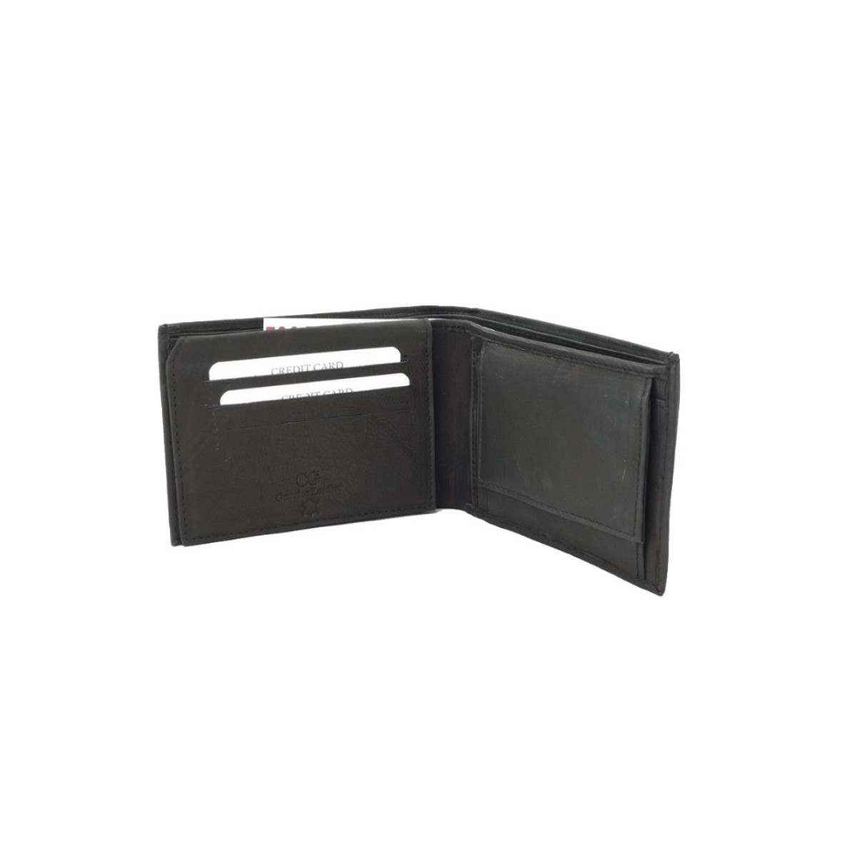 Ginis Leather Ανδρικό Πορτοφόλι Δέρμα CG1338 Μαύρο