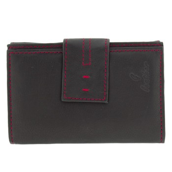 Ginis Leather Γυναικείο Πορτοφόλι Δέρμα MR10 Μαύρο
