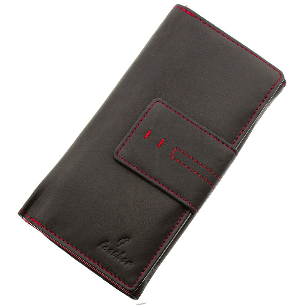 Ginis Leather Γυναικείο Πορτοφόλι Δέρμα MR8 Μαύρο
