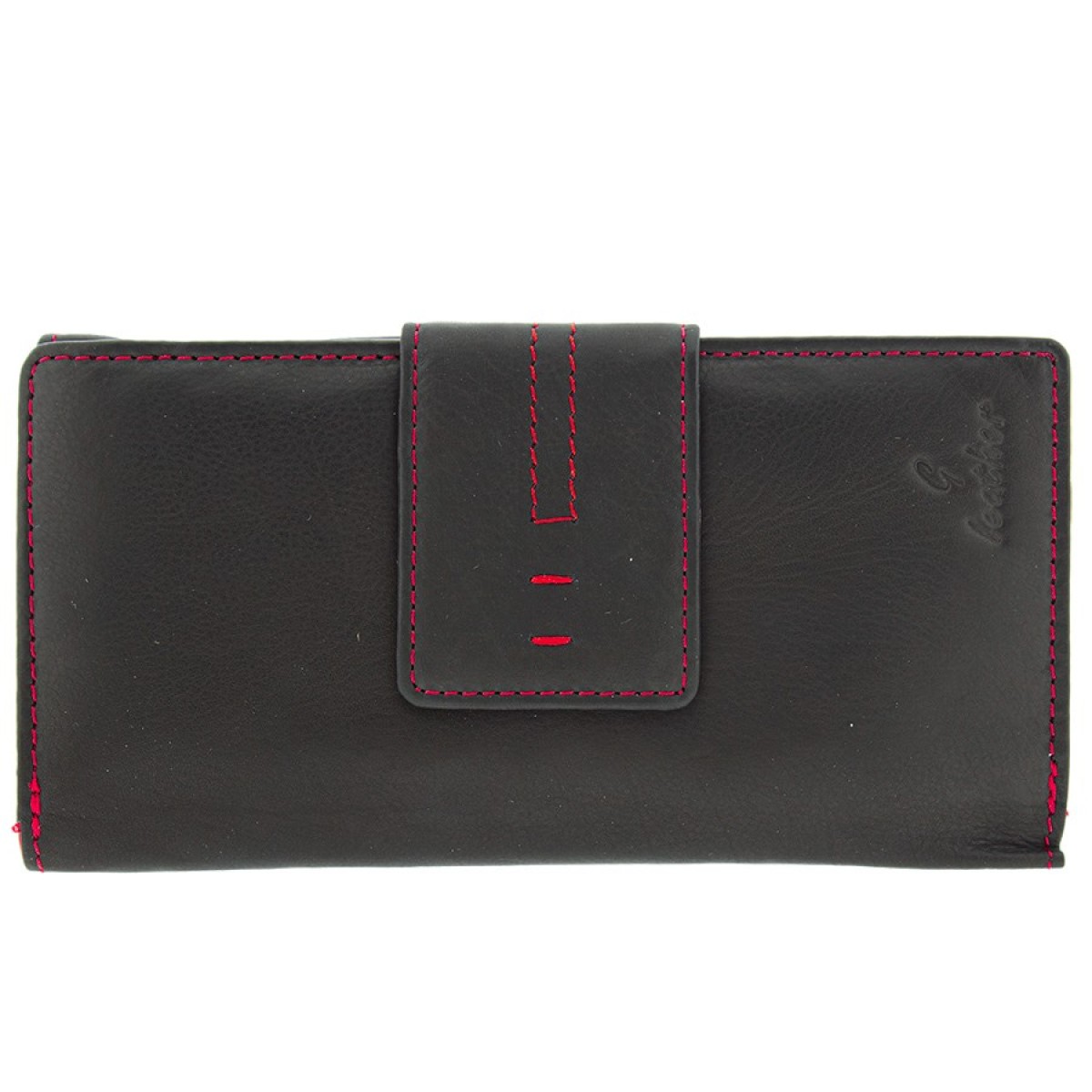 Ginis Leather Γυναικείο Πορτοφόλι Δέρμα MR8 Μαύρο