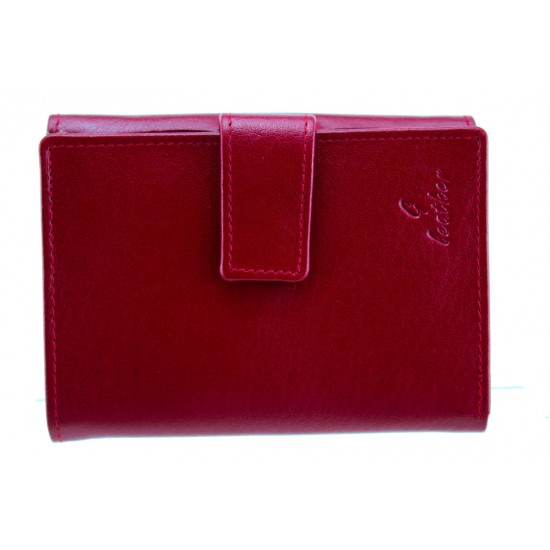 Ginis Leather Γυναικείο Πορτοφόλι Δέρμα G12 Κόκκινο