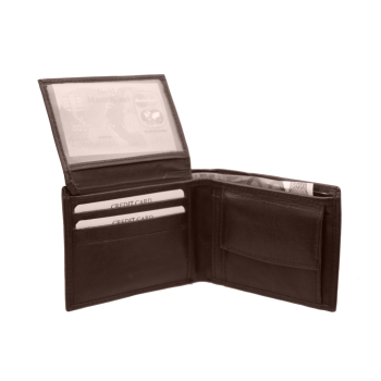 Ginis Leather Ανδρικό Πορτοφόλι Δέρμα VT1 Καφέ