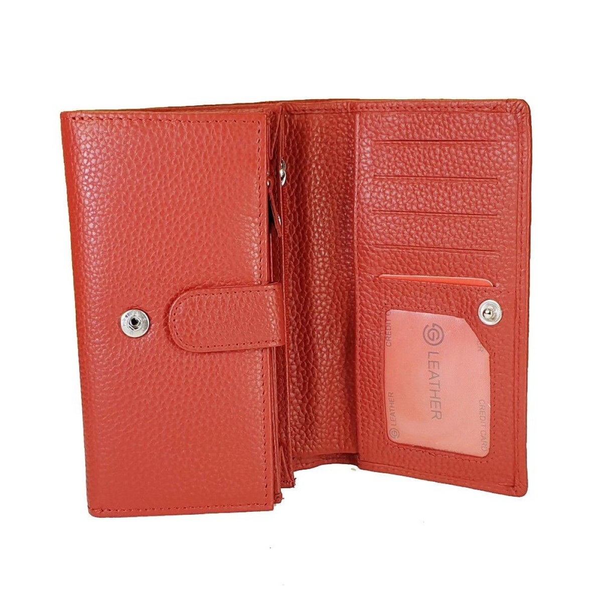 Ginis Leather Γυναικείο Πορτοφόλι Δέρμα FL246 Κόκκινο Ginis Leather Γυναικείο Πορτοφόλι Δέρμα FL246 Κόκκινο