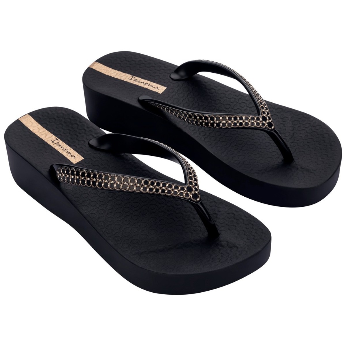 Ipanema Γυναικείες Σαγιονάρες 780-26333 (83750-BP367) Μαύρο Χρυσό
