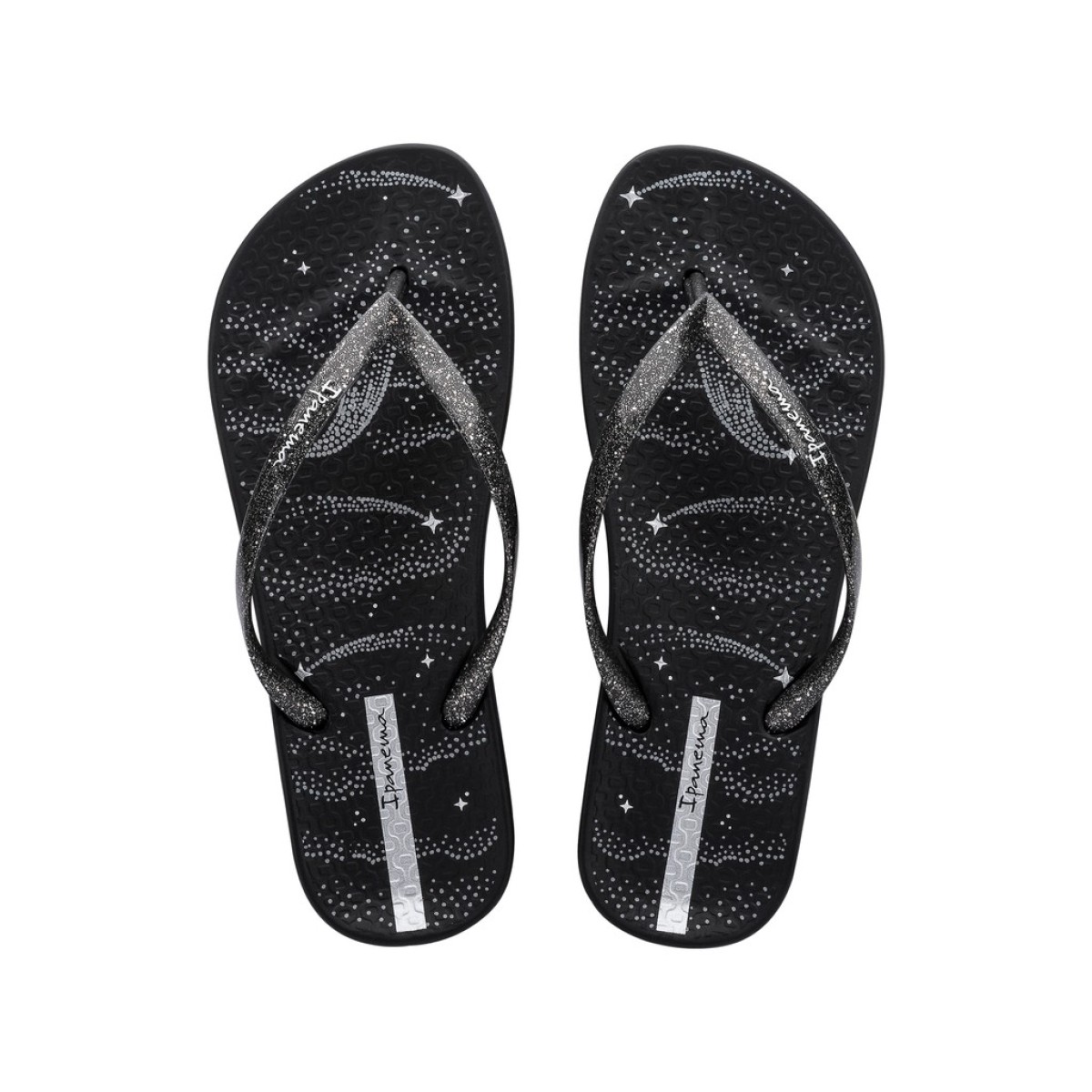 Ipanema Γυναικείες Σαγιονάρες 780-26379 (83760-BL700) Μαύρο Ασημί Glitter