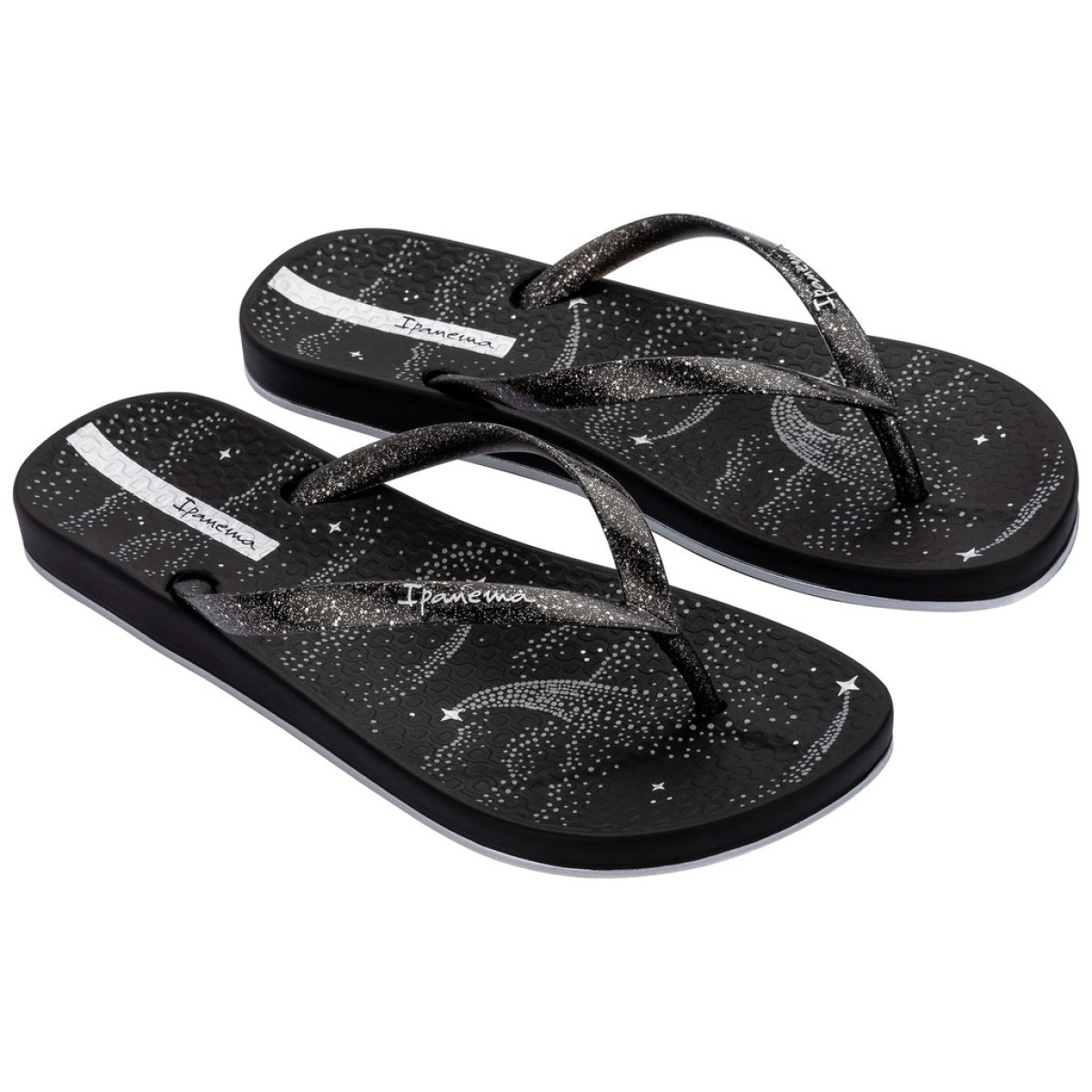Ipanema Γυναικείες Σαγιονάρες 780-26379 (83760-BL700) Μαύρο Ασημί Glitter