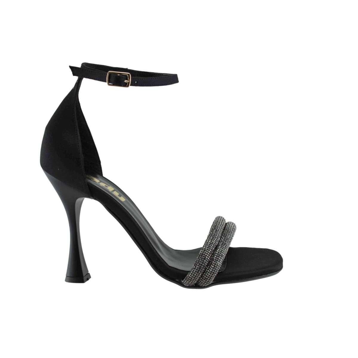 LADY Shoes Γυναικεία Πέδιλα 04 Μαύρο Satin