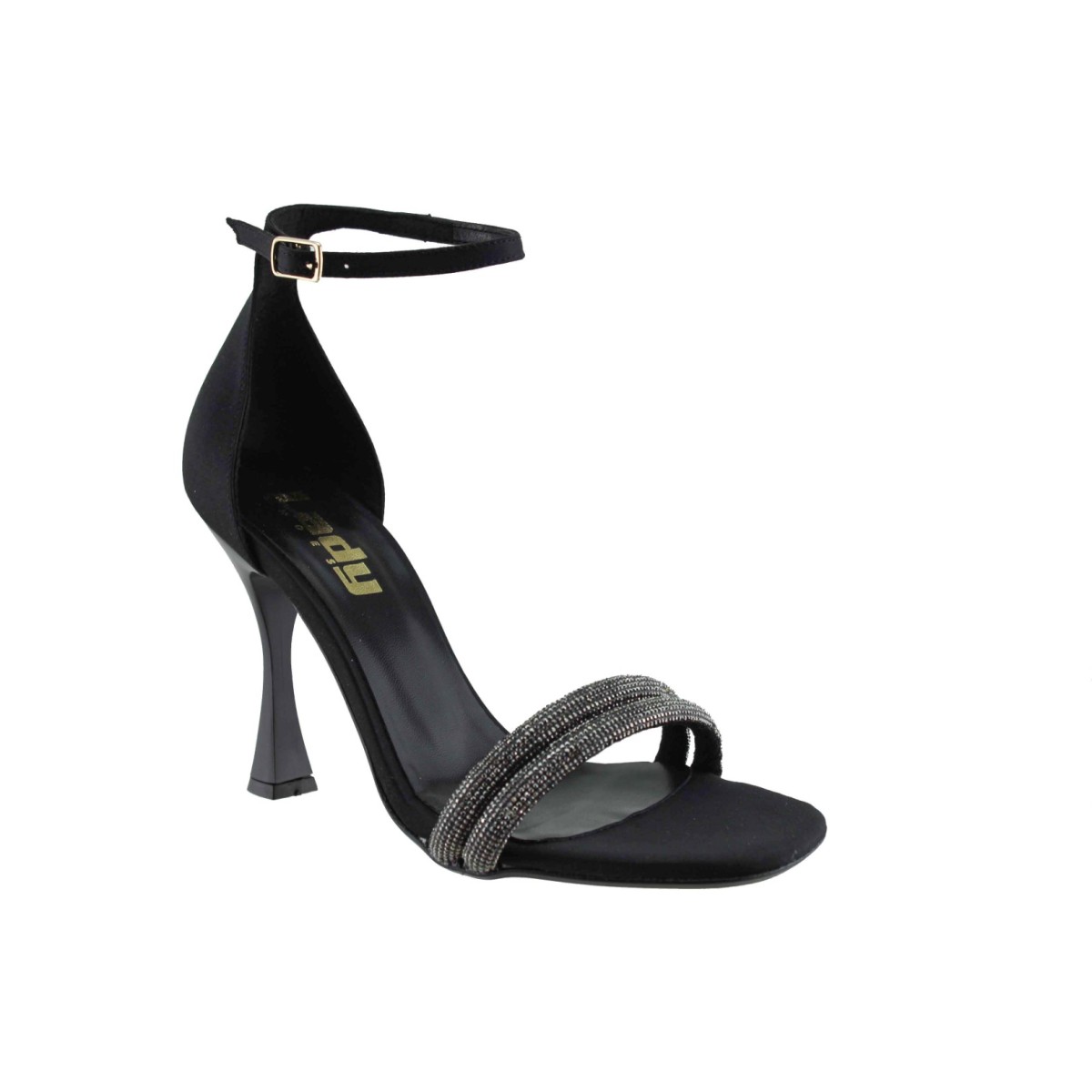 LADY Shoes Γυναικεία Πέδιλα 04 Μαύρο Satin