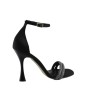 LADY Shoes Γυναικεία Πέδιλα 04 Μαύρο Satin