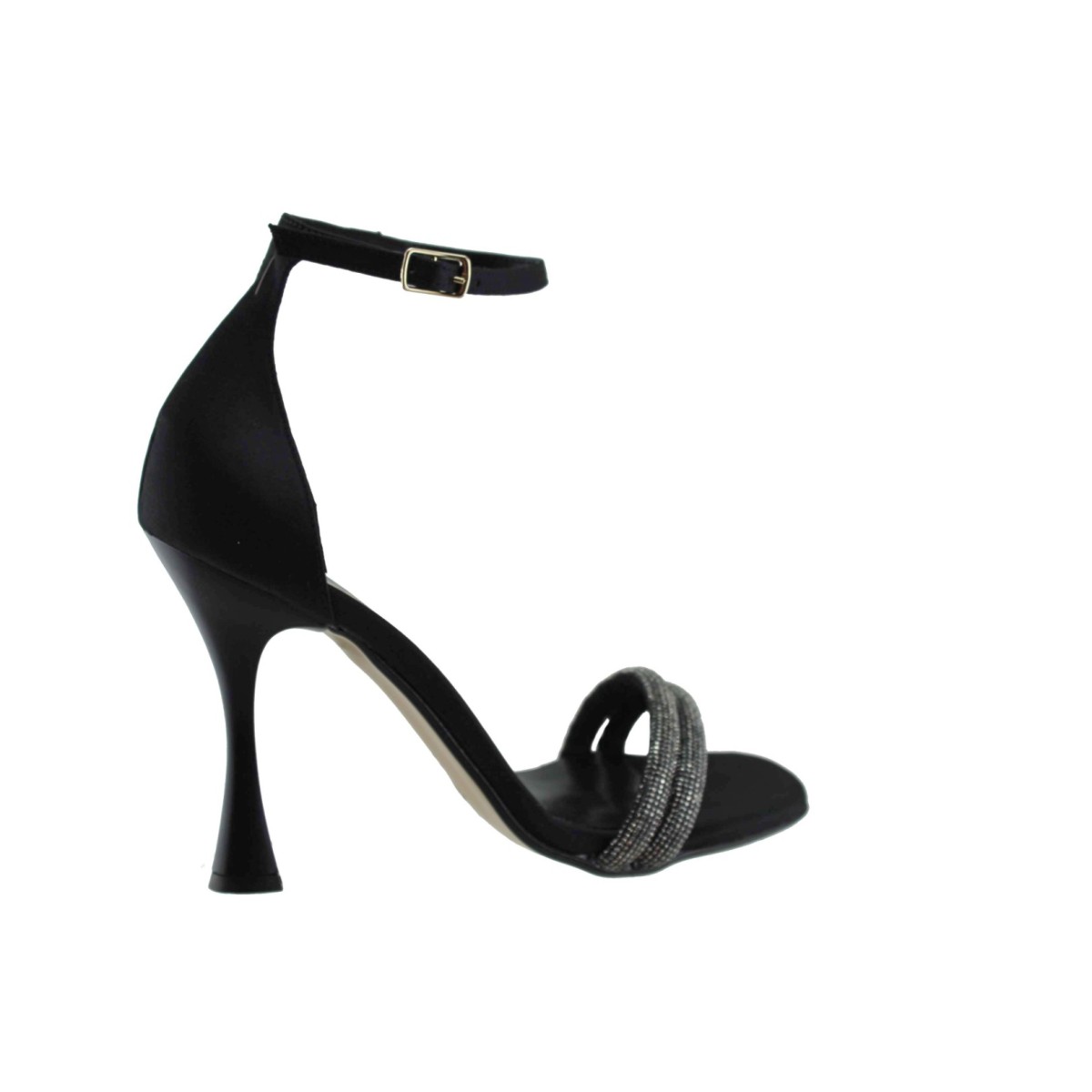 LADY Shoes Γυναικεία Πέδιλα 04 Μαύρο Satin