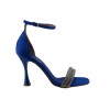 LADY Shoes Γυναικεία Πέδιλα 04 Μπλέ Satin