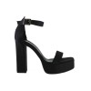 LADY Shoes Γυναικεία Πέδιλα 02 Μαύρο Satin