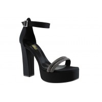 LADY Shoes Γυναικεία Πέδιλα 01 Μαύρο Satin